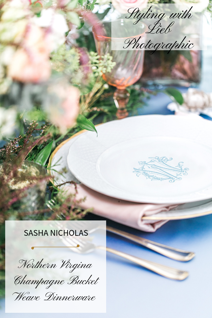 Dinnerware Tablescapes China Wedding Registry Ideas Monogrammed Unique Dishes Custom Tablesetting Sasha Nicholas Northern Virginia Lieb Photographic Southern Blue Blush