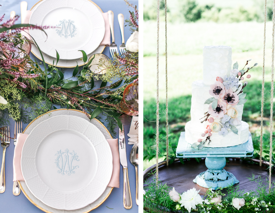 Dinnerware Tablescapes China Wedding Registry Ideas Monogrammed Unique Dishes Custom Tablesetting Sasha Nicholas Northern Virginia Lieb Photographic Southern Blue Blush