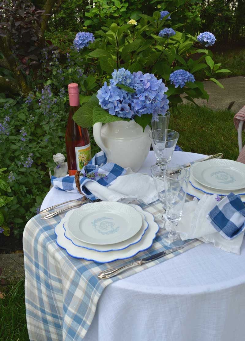 Dining Alfresco: Blue & White Table for Two - Styled Shoot with Rosemary & Thyme