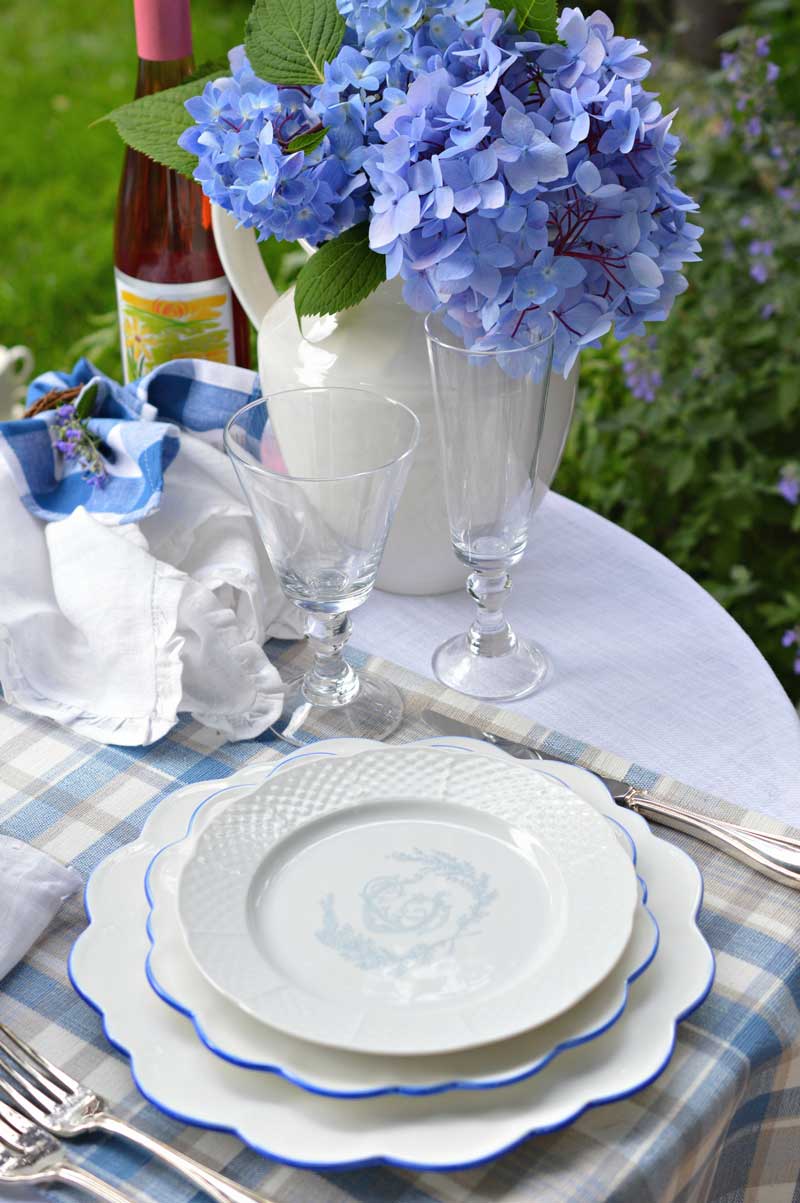 Dining Alfresco: Blue & White Table for Two - Styled Shoot with Rosemary & Thyme